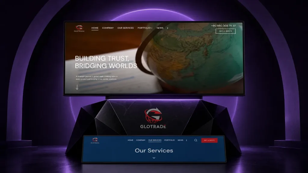 Glotrade web sitesi tasarımı